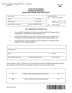 Free Delaware 373 PDF Template