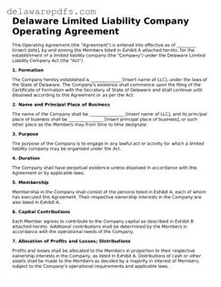 Legal Delaware Operating Agreement Document