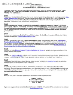 Free Delaware Pardon Application PDF Template