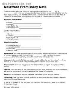 Legal Delaware Promissory Note Document